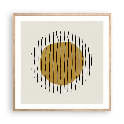 Affiche dans un chêne clair - Poster - Abstraction tremblante de chaleur - 60x60 cm