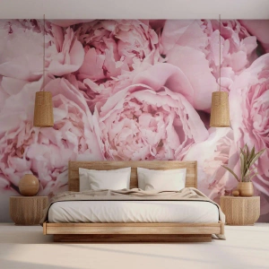 Papier Peint Autocollant Deluxe Sticker - Caliné et parfumé - Pivoine, Fleurs, Bouquet de fleurs - 150x105 cm