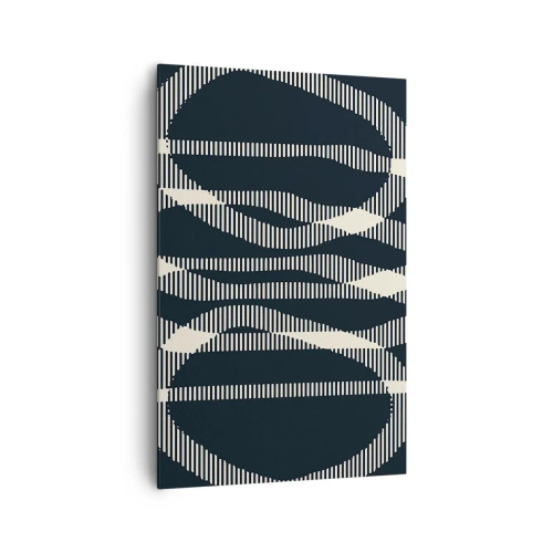 Impression sur toile - Image sur toile - Lignes géométriques dans des tons clairs sur un fond sombre - 80x120cm - Une tentative de briser l'obscurité - Décoration murale moderne pour le salon et la chambre ARTTOR