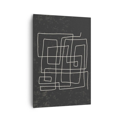 Impression sur toile - Image sur toile - Motif géométrique abstrait sur fond sombre - 70x100cm - Pas aussi simple - Décoration murale moderne pour le salon et la chambre ARTTOR