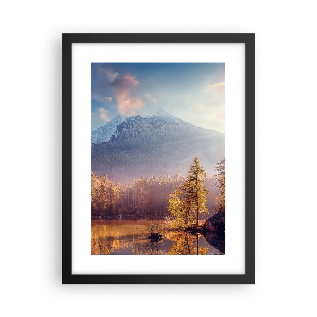 Affiche dans un cadre noir - Poster - Dans les montagnes et les vallées - 30x40 cm