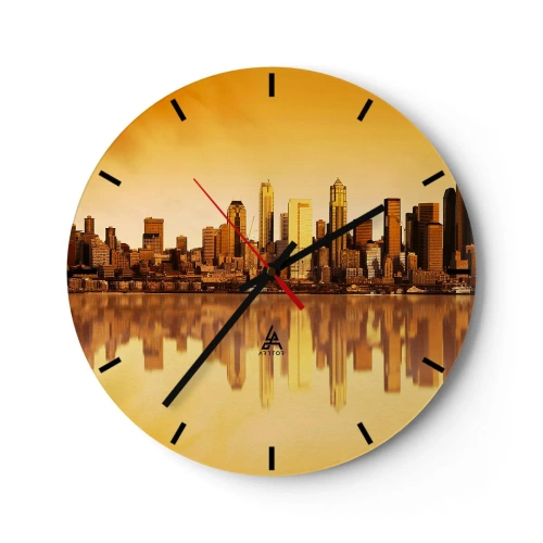 Horloge murale - Pendule murale - Le silence de la métropole - 40x40 cm