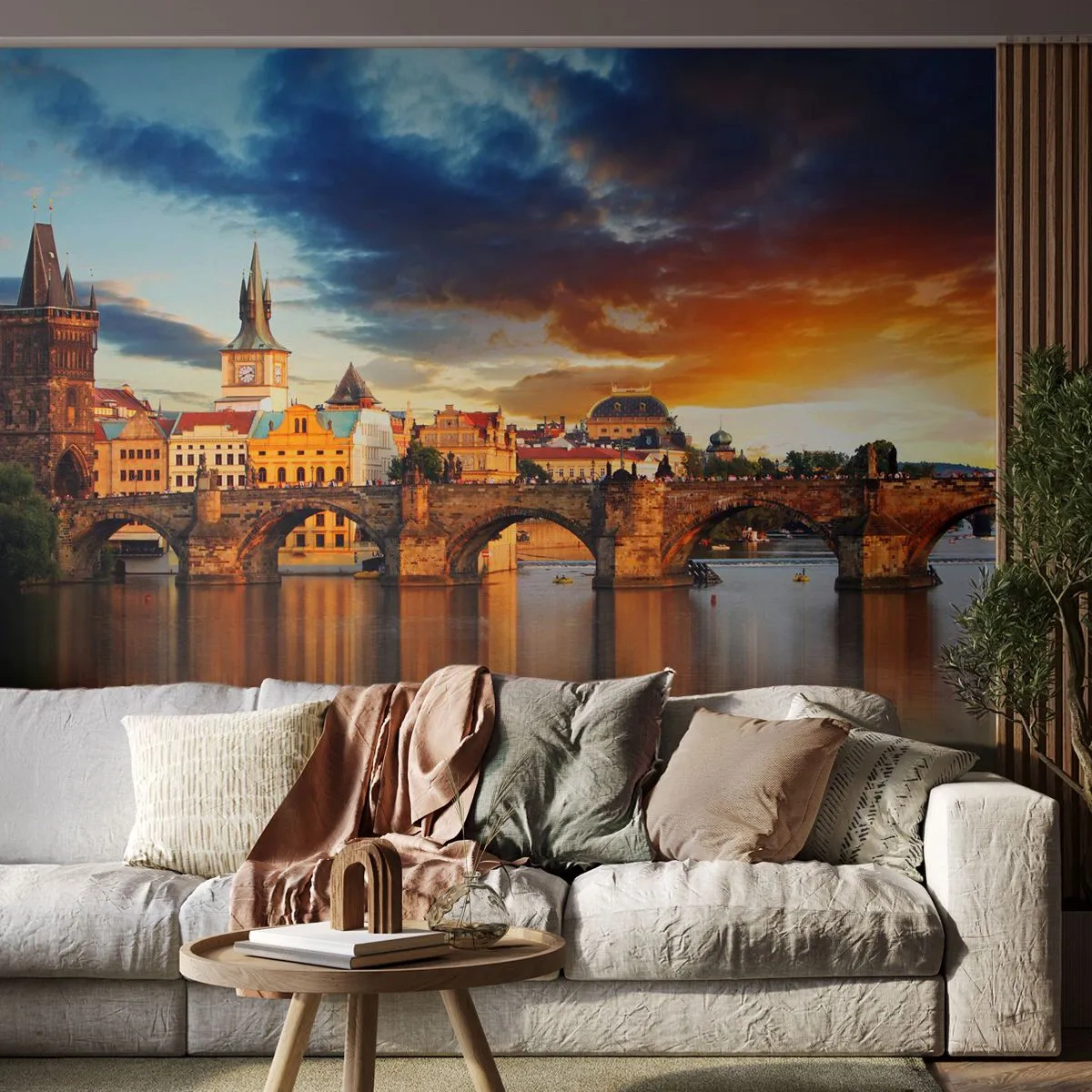 Papier Peint Photo Premium Canvas - Belle depuis des lustres - Ville, Prague, La République tchèque - 250x175 cm