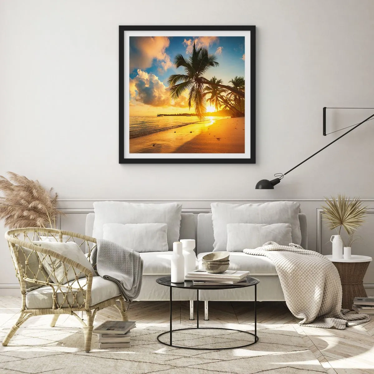 Affiche dans un cadre noir - Poster - Rêve caribéen - 30x30 cm