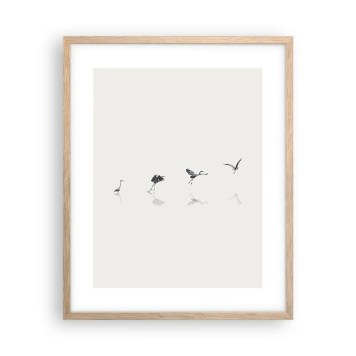 Affiche dans un chêne clair - Poster - Quatre étapes simples - 40x50 cm