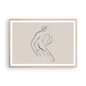 Affiche dans un chêne clair - Poster - Croquis intime - 100x70 cm