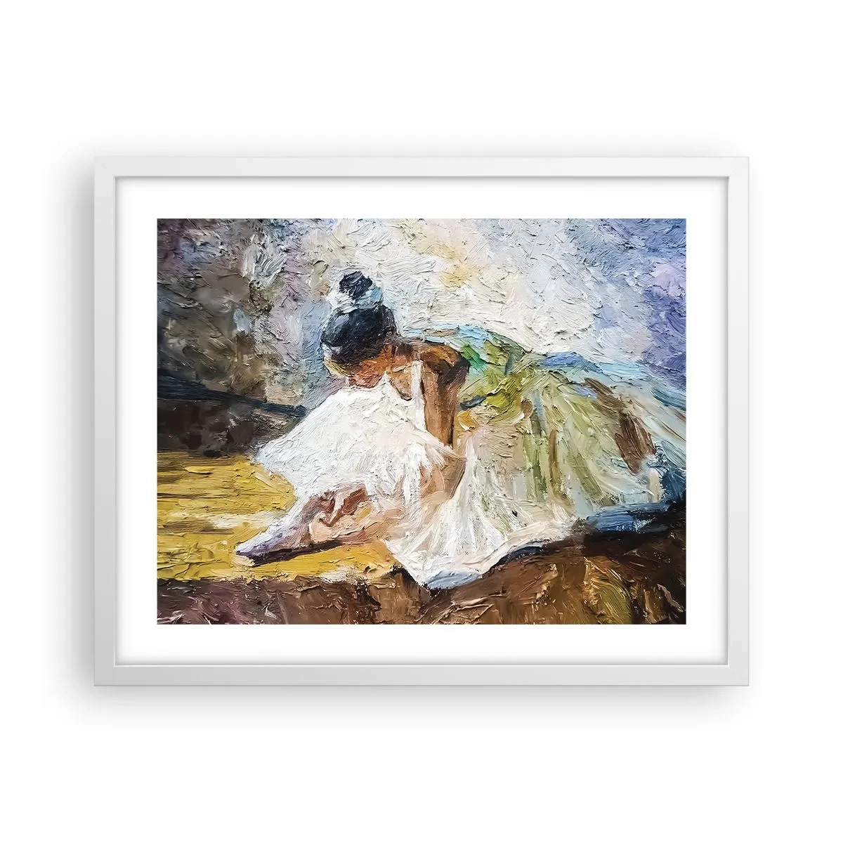 Affiche dans un cadre blanc - Poster - D'après un tableau de Degas - 50x40 cm
