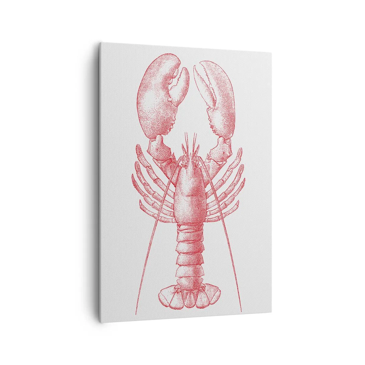 Impression sur toile - Image sur toile - Dessin d'un homard dans une teinte rouge - 70x100cm - Un homard digne d'Homère - Décoration murale moderne pour le salon et la chambre ARTTOR