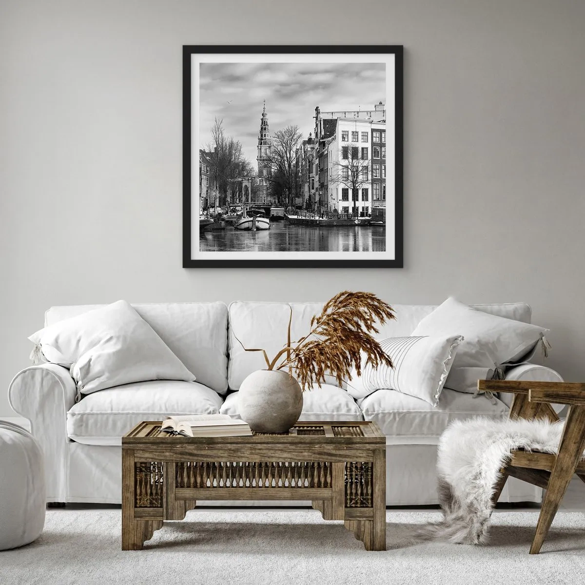 Affiche dans un cadre noir - Poster - Climat d'Amsterdam - 30x30 cm