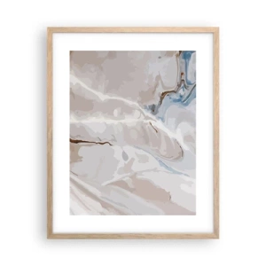 Affiche dans un chêne clair - Poster - Le bleu serpente sous le blanc - 40x50 cm