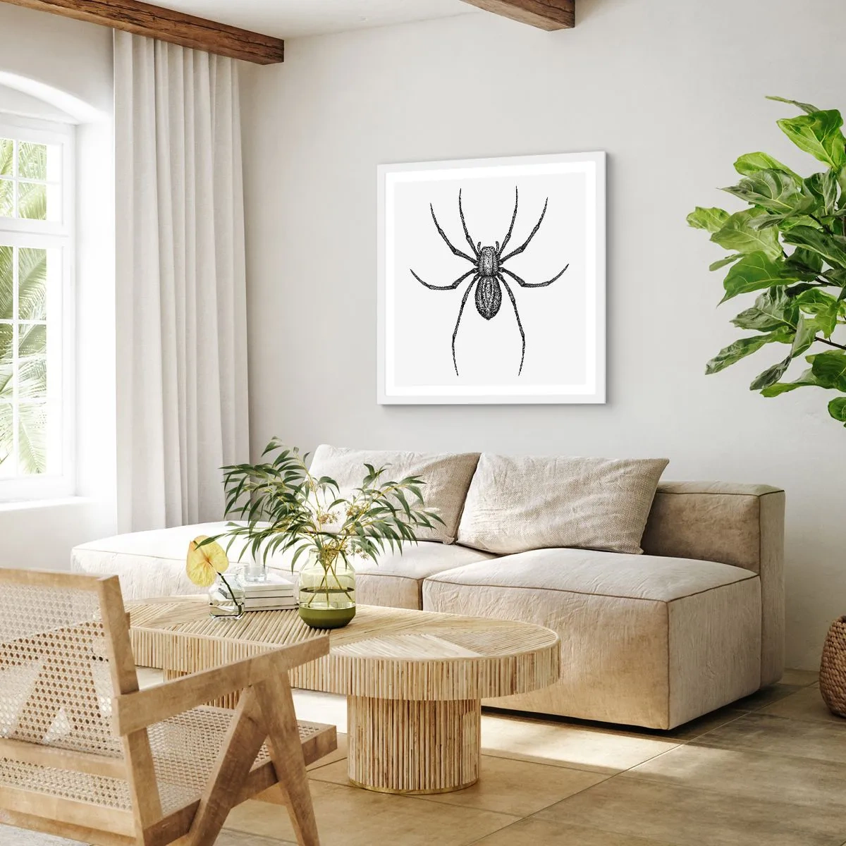 Affiche dans un cadre blanc - Poster - Une précision troublante - 40x40 cm