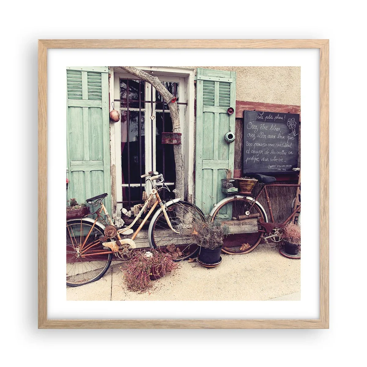 Affiche dans un chêne clair - Poster - Que la province vive - 50x50 cm