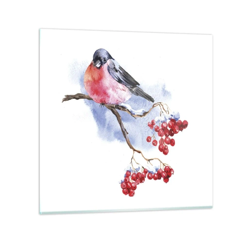 Impression sur verre - Image sur verre - L'hiver en couleurs - 70x70 cm