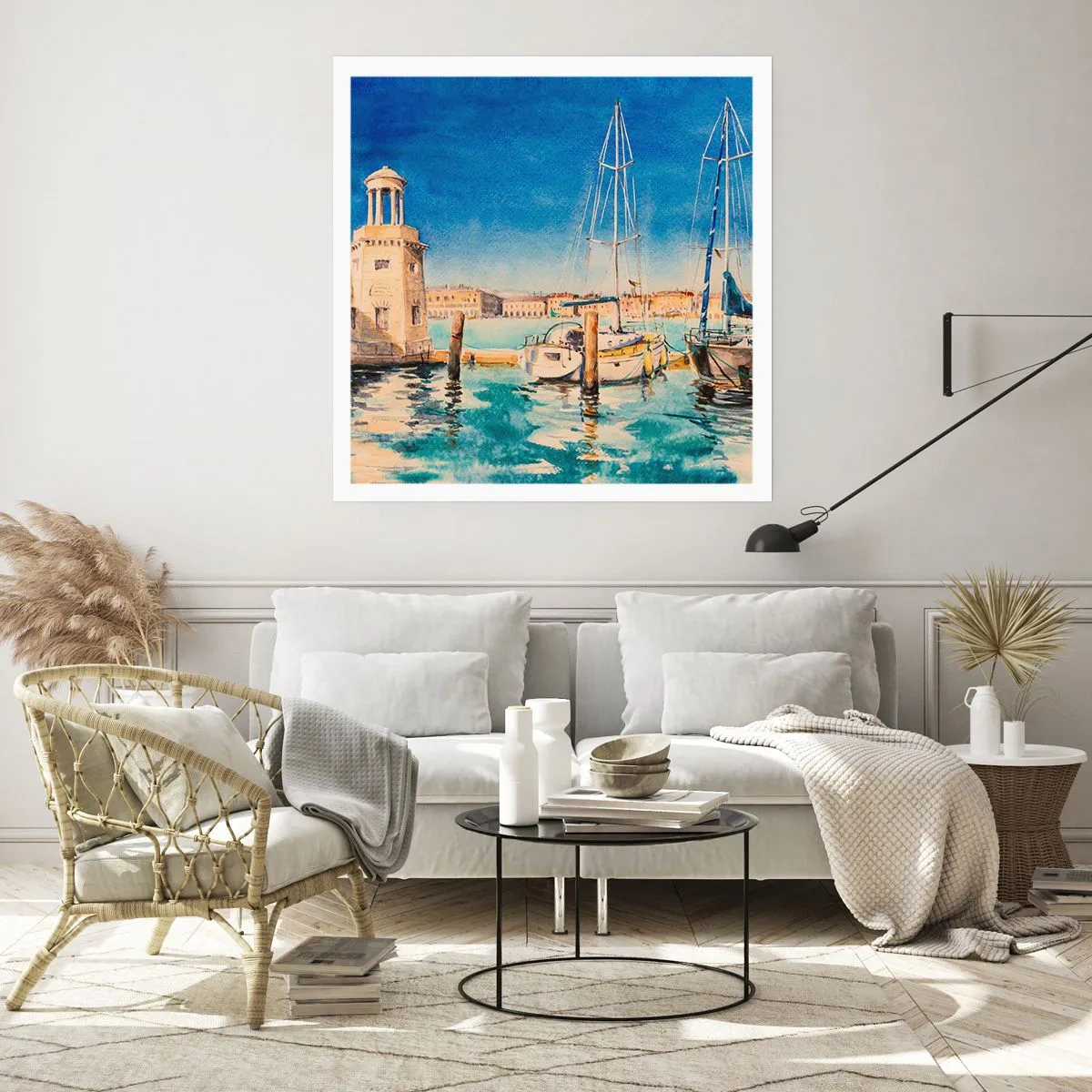 Affiche - Poster - Lagune ensoleillée - 50x50 cm