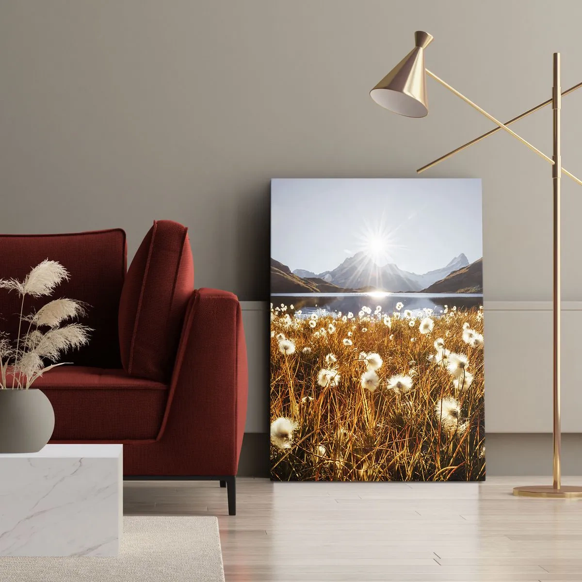 Impression sur toile - Image sur toile - Dureté de la roche, douceur de l'herbe - 80x120 cm