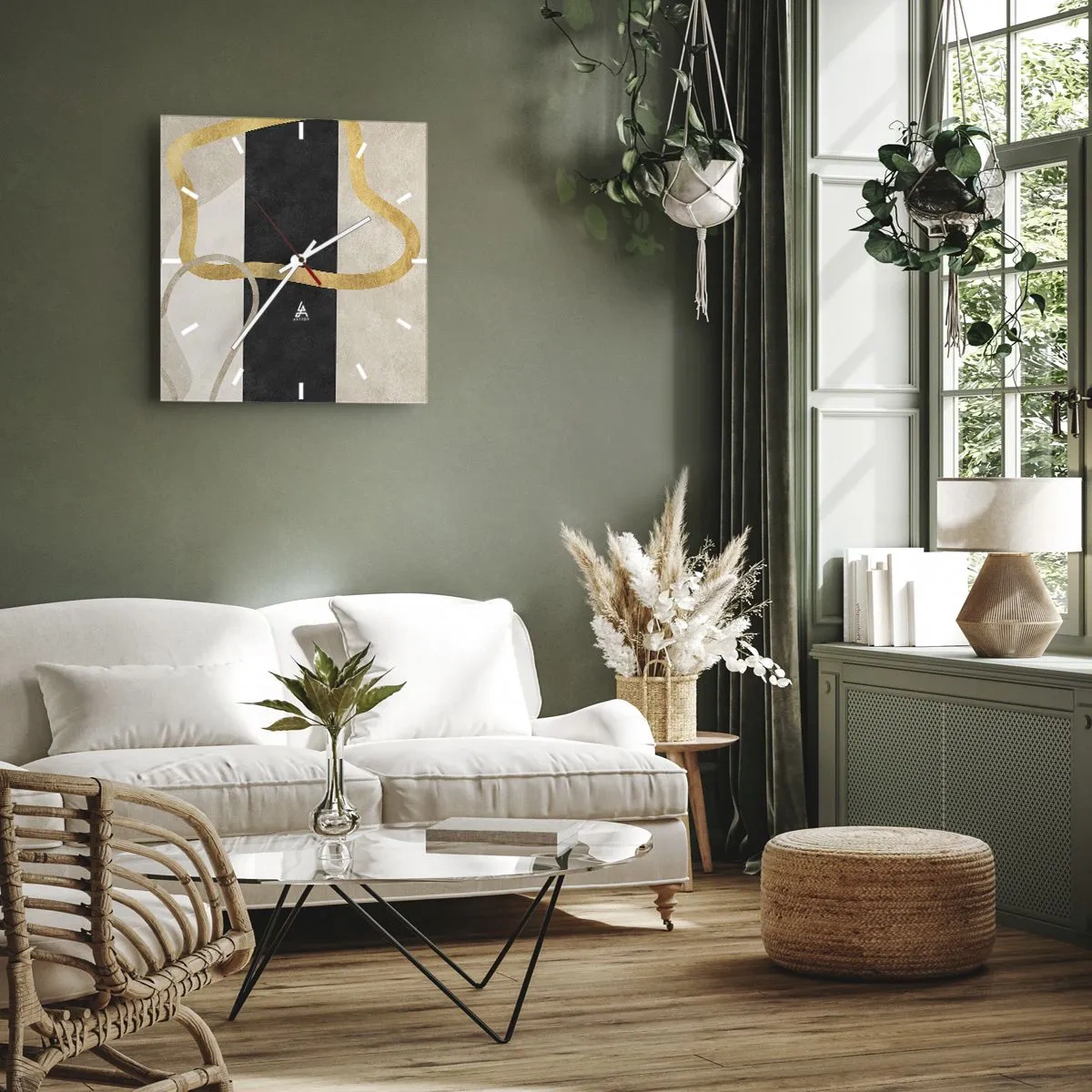 Horloge murale - Pendule murale - Formes emmellées - 40x40 cm