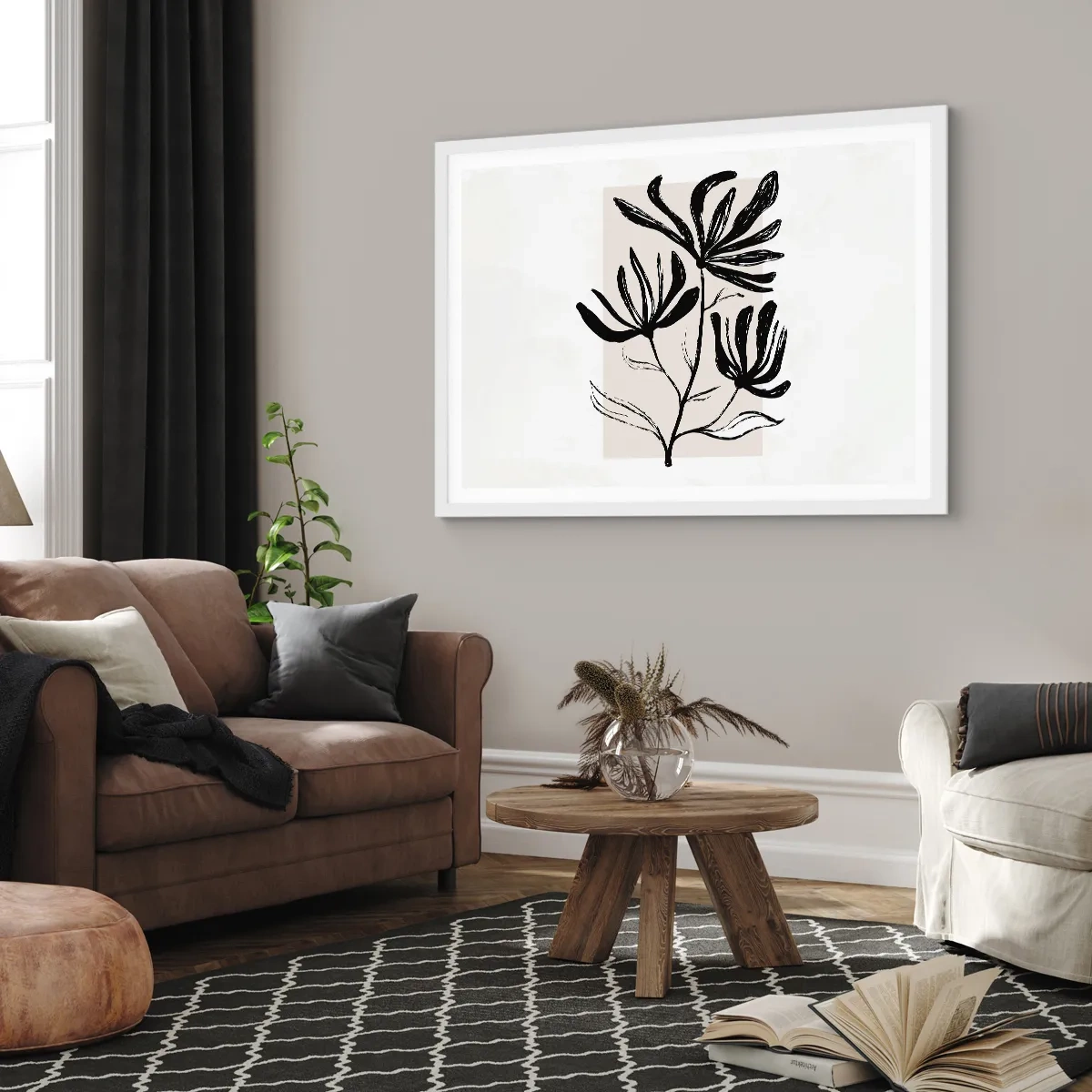 Affiche dans un cadre blanc - Poster - Esquisse pour l'herbier - 40x30 cm