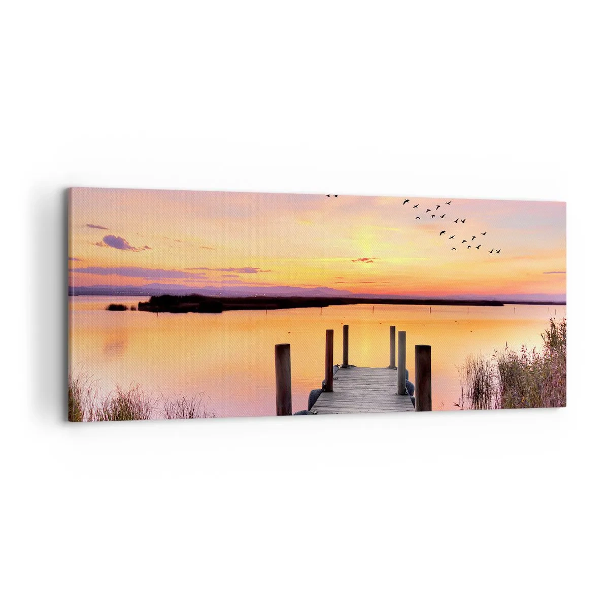 Impression sur toile - Image sur toile - Aube silencieuse violette - 100x40 cm