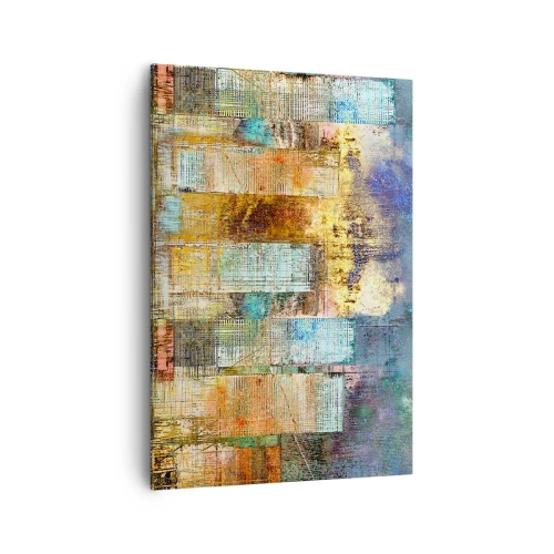 Impression sur toile - Image sur toile - Gratte-ciel abstraits de style industriel - 70x100cm - Une métropole ensoleillée - Décoration murale moderne pour le salon et la chambre ARTTOR