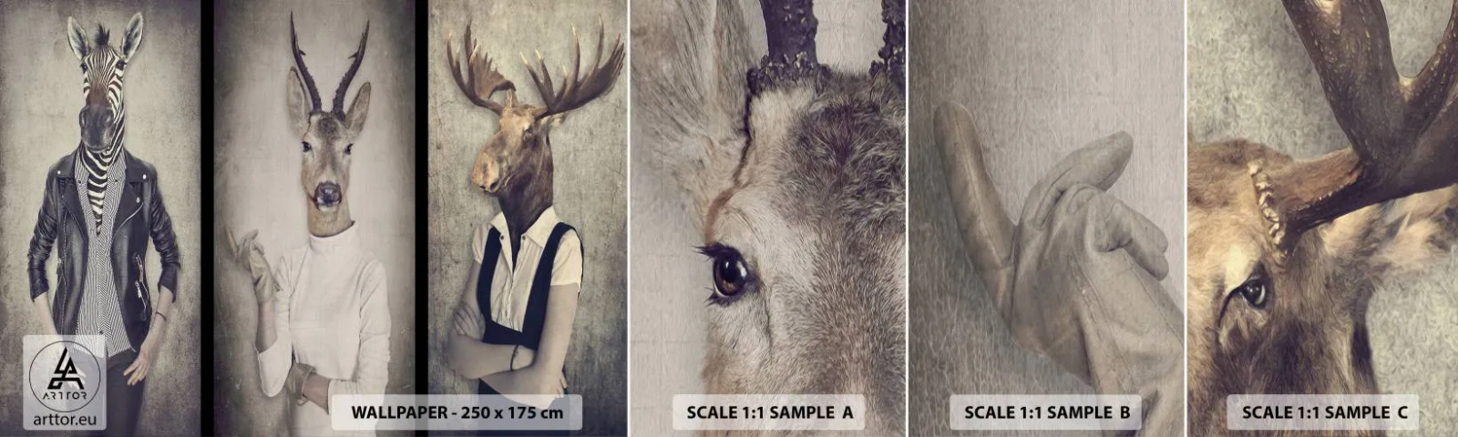 Échantillon De Papier Peint Standard Eco - Laissons parler les gestes - Abstraction, Fantaisie, Côtes - 100x30 cm