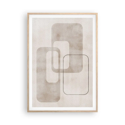 Affiche dans un chêne clair - Poster - Fugue géométrique - 70x100 cm