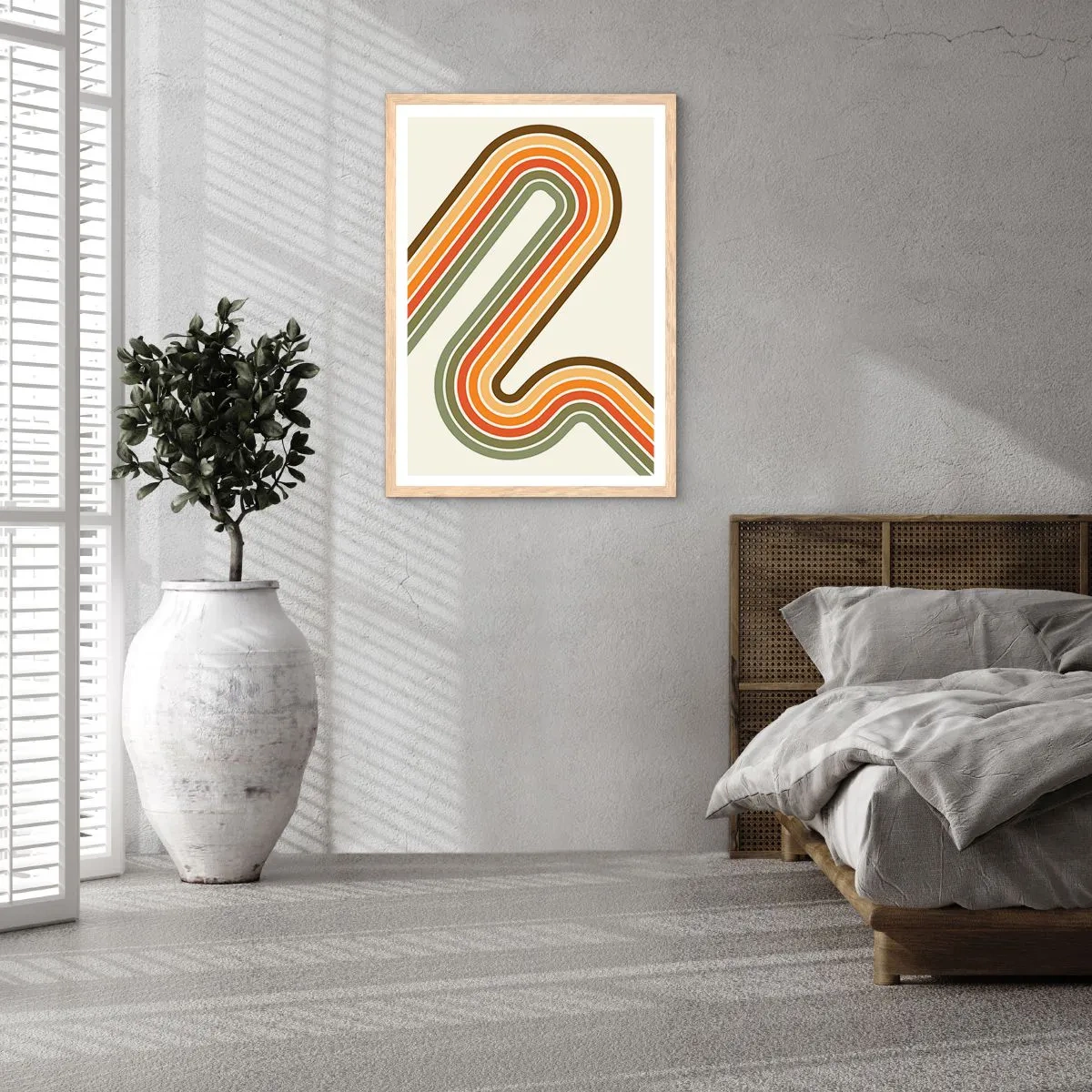 Affiche dans un chêne clair - Poster - En zig zag vers le but - 70x100 cm