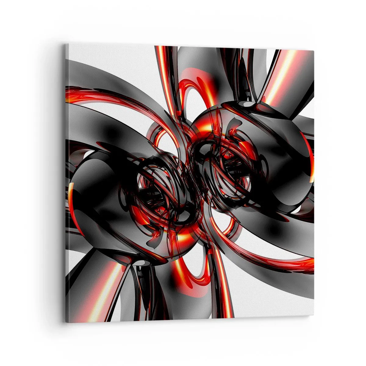 Impression sur toile - Image sur toile - Mouvement de graphite et rouge - 70x70 cm