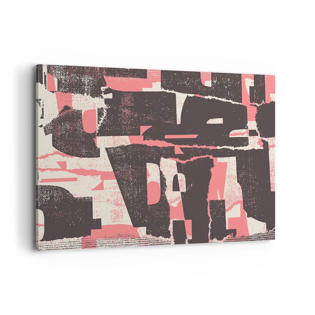 Impression sur toile - Image sur toile - Une composition abstraite dans les tons de rose et de marron. - 100x70cm - Tout ce tapage - Décoration murale moderne pour le salon et la chambre ARTTOR