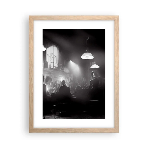 Affiche dans un chêne clair - Poster - Dans une ambiance jazz - 30x40 cm
