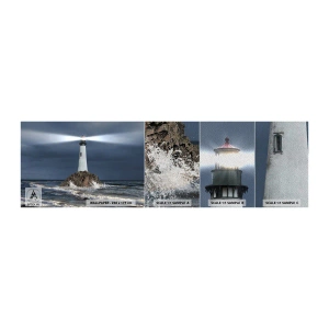 Échantillon de Papier Peint Premium Sand - I… i… ici ! - Paysage, Phare, Île - 100x30 cm