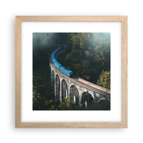 Affiche dans un chêne clair - Poster - Train nature - 30x30 cm