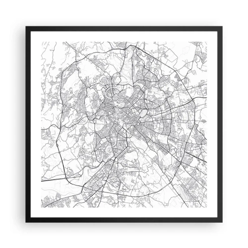 Affiche dans un cadre noir - Poster - Cercle romain - 60x60 cm