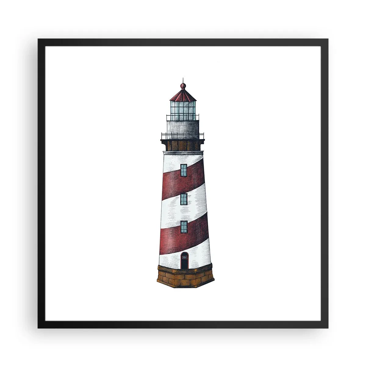 Affiche dans un cadre noir - Poster - Toujours sur ses gardes - 60x60 cm