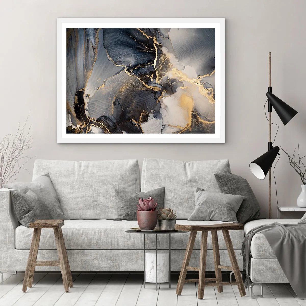 Affiche dans un cadre blanc - Poster - La vie de la pierre - 100x70 cm