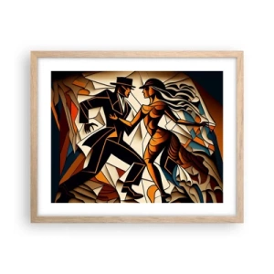 Affiche dans un chêne clair - Poster - Danse de passion et de volupté - 50x40 cm