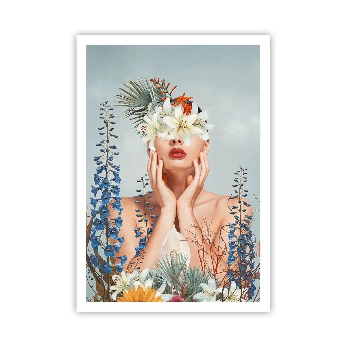 Affiche - Poster - Femme - fleur - 70x100 cm