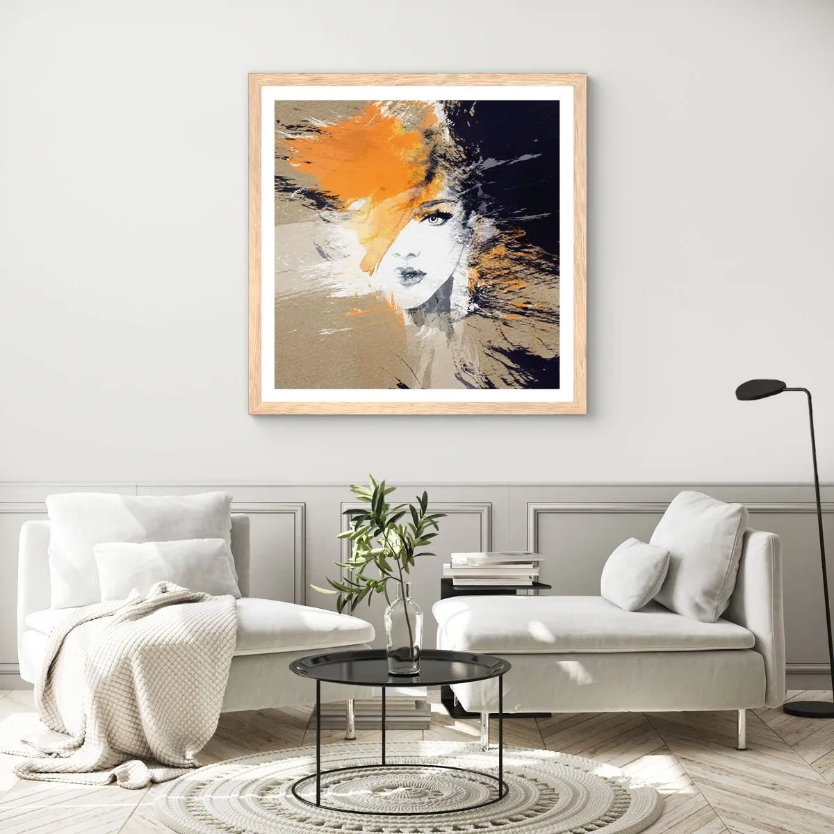 Affiche dans un chêne clair - Poster - Et la lumière fut - 60x60 cm