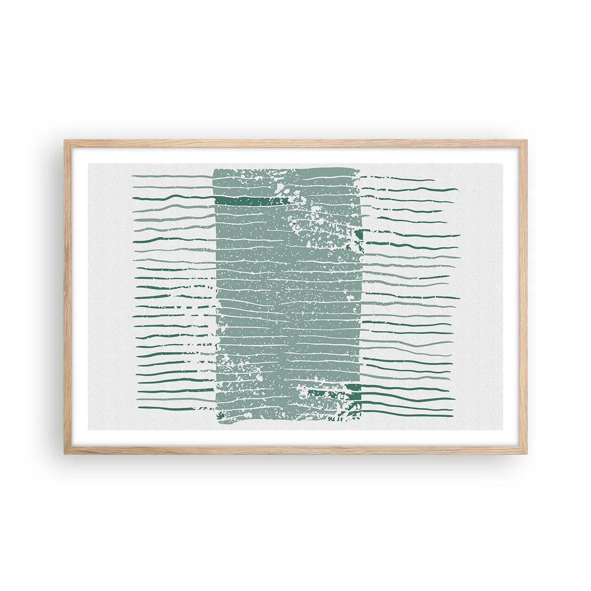 Affiche dans un chêne clair - Poster - Abstraction de la mer - 91x61 cm