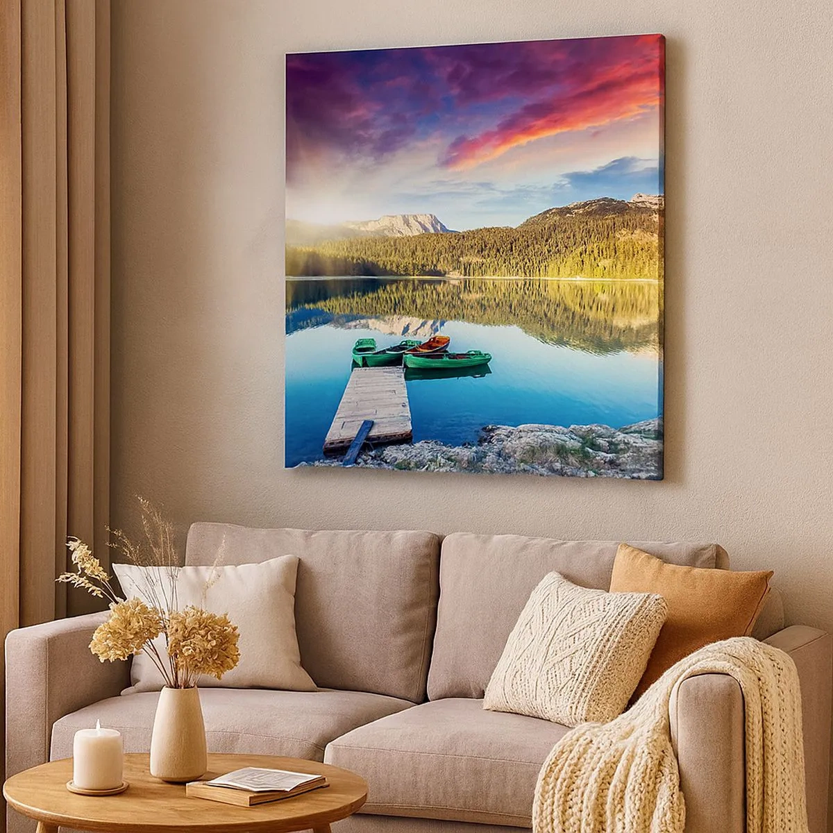 Impression sur toile - Image sur toile - Aussi lisse qu'un miroir au-dessus de l'eau - 30x30 cm