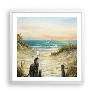 Affiche dans un cadre blanc - Poster - Retraite au calme - 50x50 cm