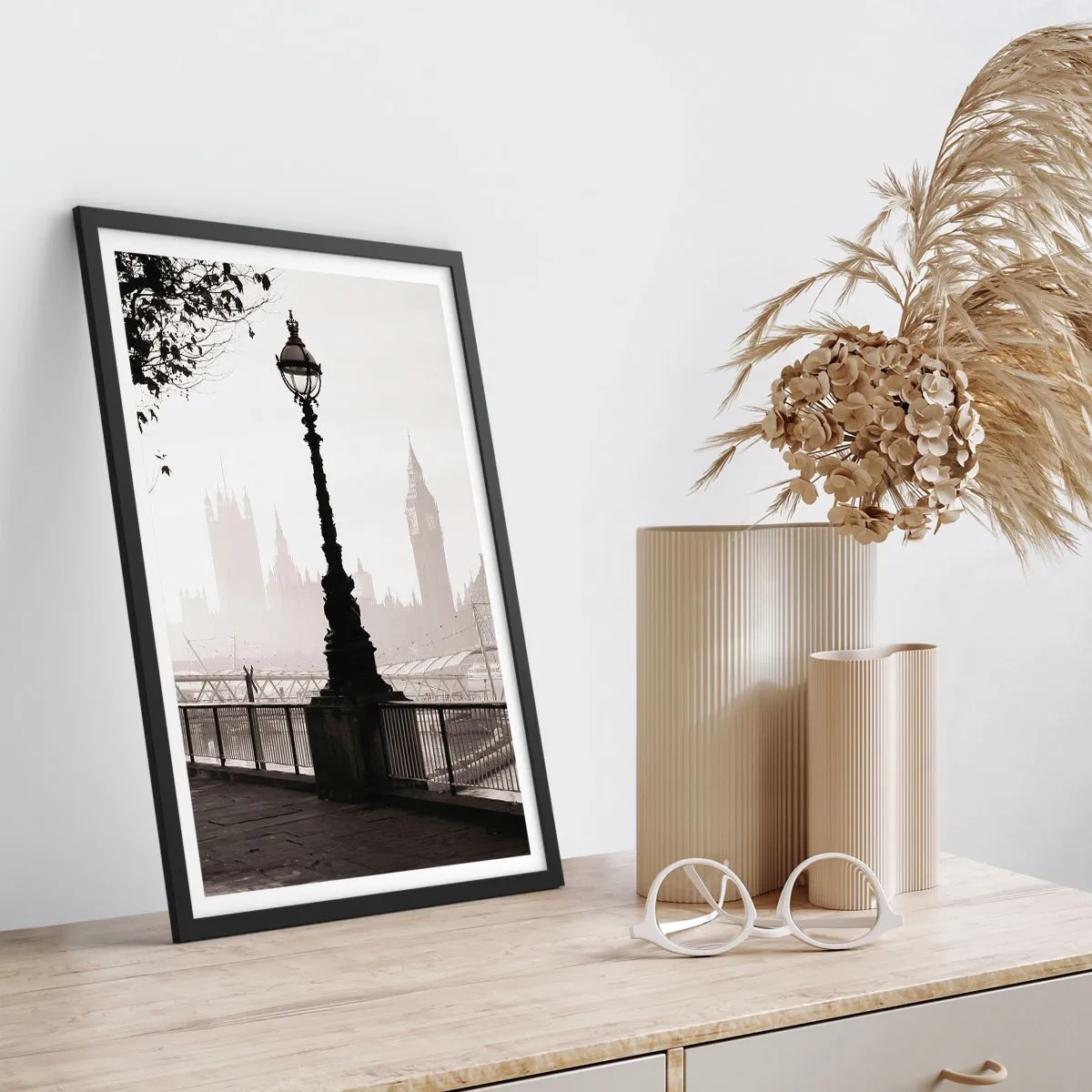 Affiche dans un cadre noir - Poster - Un matin londonien - 50x70 cm