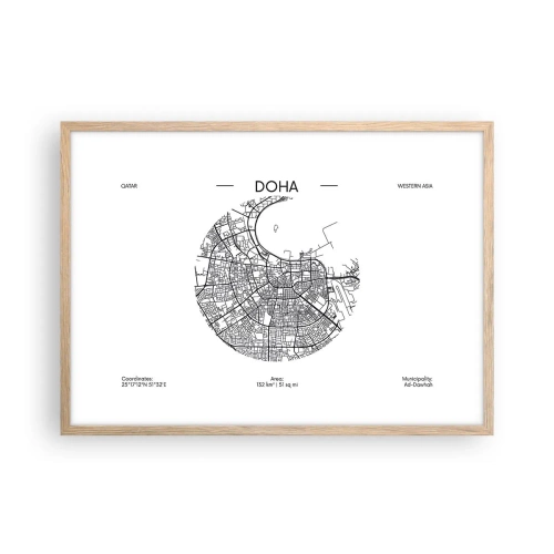 Affiche dans un chêne clair - Poster - Anatomie de Doha - 70x50 cm