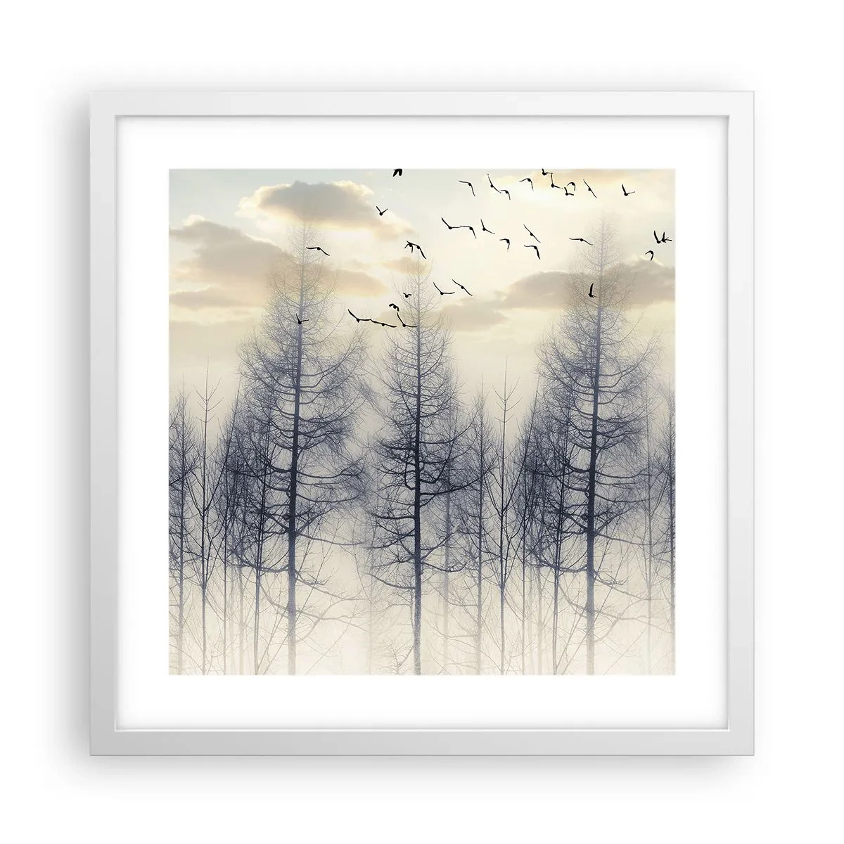 Affiche dans un cadre blanc - Poster - L'âme de la forêt - 40x40 cm