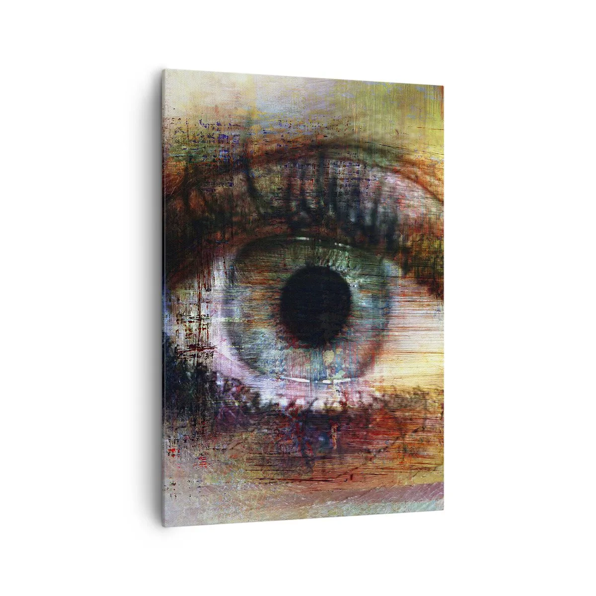 Impression sur toile - Image sur toile - Œil artistique dans l'abstraction multicolore - 70x100cm - Vous pouvez jeter un coup d'œil dans l'âme - Décoration murale moderne pour le salon et la chambre ARTTOR