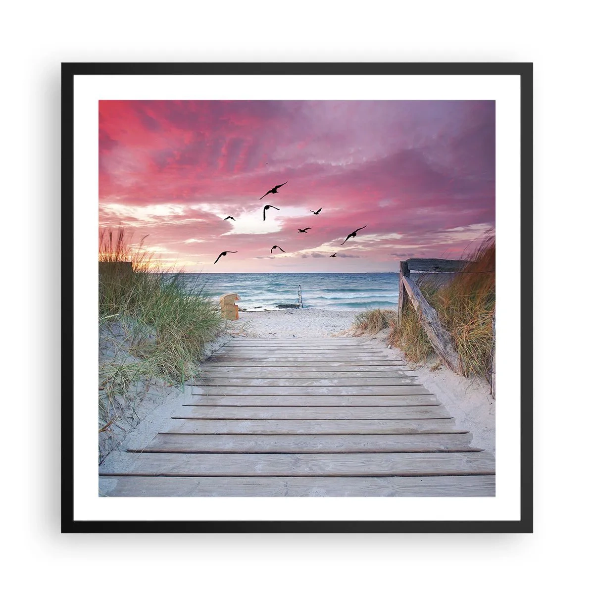 Affiche dans un cadre noir - Poster - Impression de la Baltique - 60x60 cm
