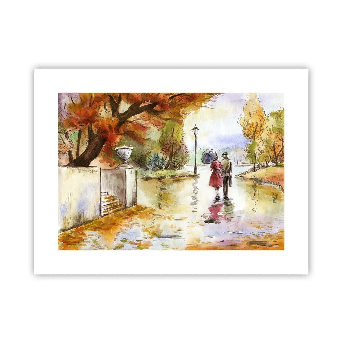 Affiche - Poster - Automne romantique dans le parc - 40x30 cm