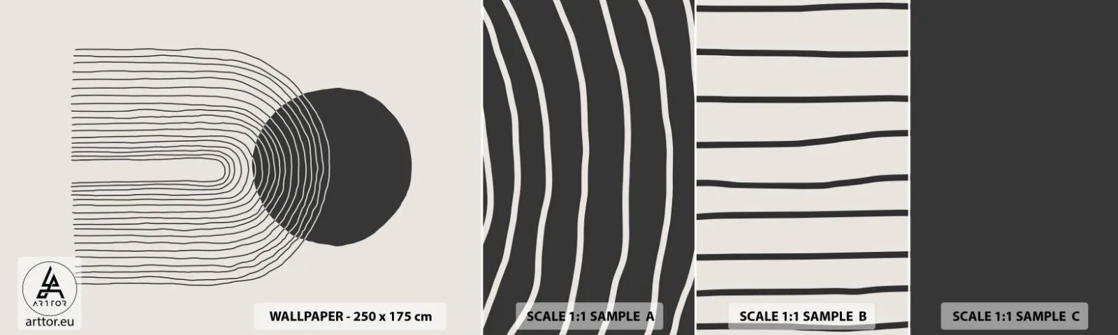 Échantillon de Papier Peint Autocollant Deluxe Sticker - Tremblement et confiance - Abstraction, Morceau, Minimalisme - 100x30 cm