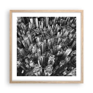 Affiche dans un chêne clair - Poster - Toujours de plus en plus haut - 50x50 cm