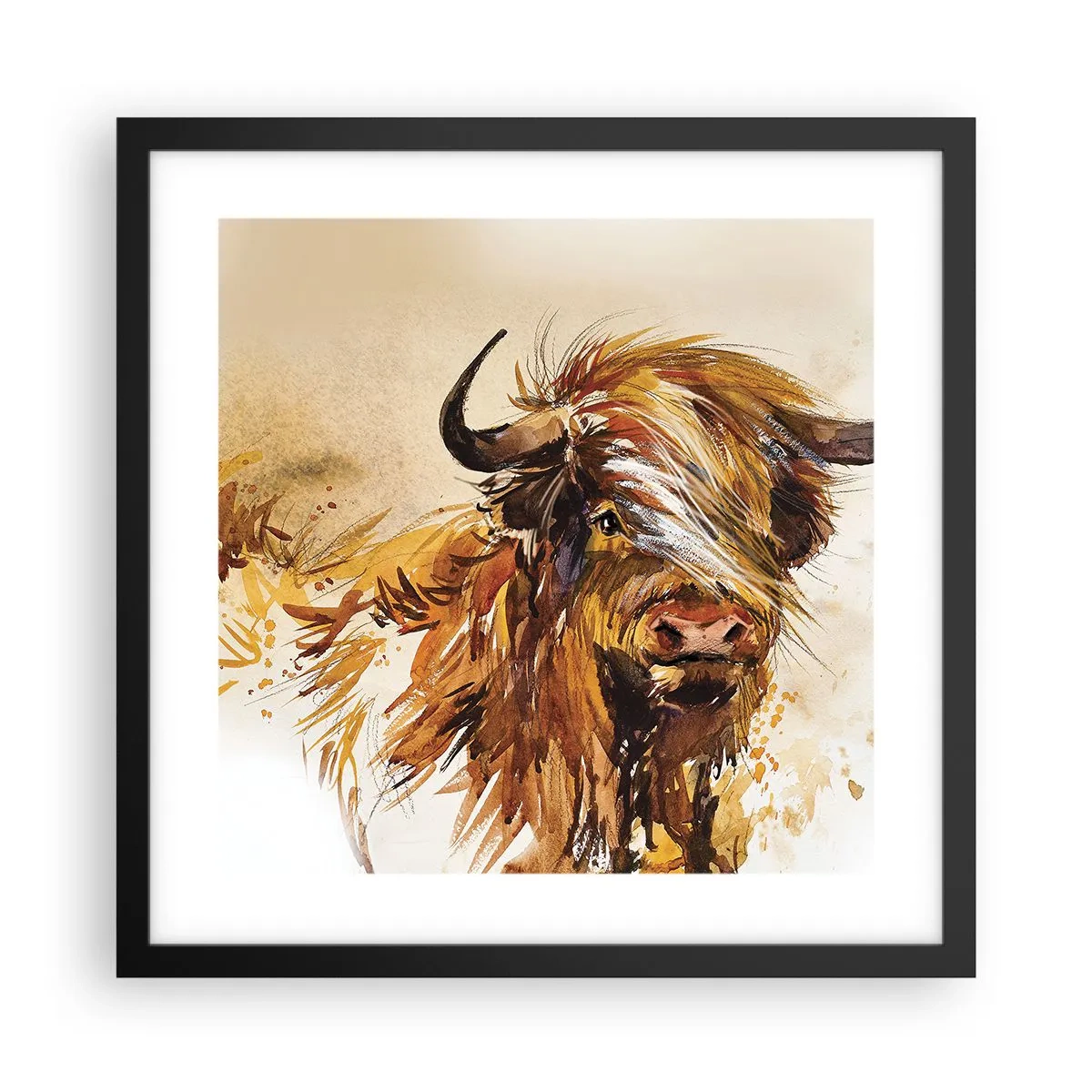 Affiche dans un cadre noir - Poster - Fierté du chasseur - 40x40 cm