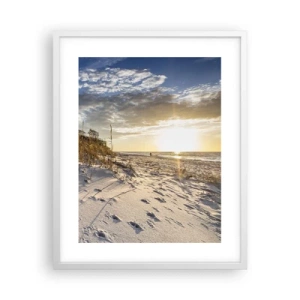 Affiche dans un cadre blanc - Poster - Invitation à la ballade - 40x50 cm